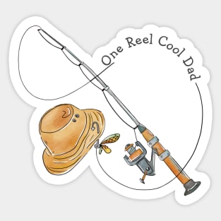 Reel Cool Dad Fishing Pun Sticker